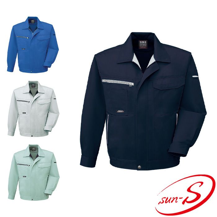 WA20551 長袖ブルゾン SUN-S サンエス 秋冬作業服 SS～8L ポリエステル65％・綿35％ TCツイル