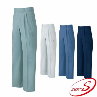 サイドリボン ツータック ワイド パンツ S~XXL 2色 WA20664 ツータックパンツ SUN-S サンエス 秋冬作業服