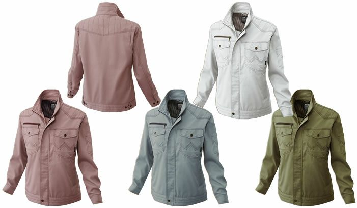 WA11612 レディース長袖ブルゾン SUN-S サンエス 春夏作業服 S～L ポリエステル64％・綿35％・複合繊維（ポリエステル）１％（再生ポリエステル55％） ペンタス®ライトフィックス