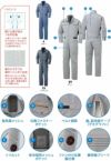 KF92036 つなぎ SUN-S サンエス 空調風神服専用 春夏 作業服 作業着 ツナギ服 円管服 M～5L ポリエステル40％・綿60％ ヘリンボン