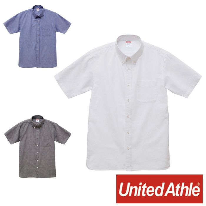 1268-01 オックスフォードボタンダウンショートスリーブシャツ UnitedAthle ユナイテッドアスレ