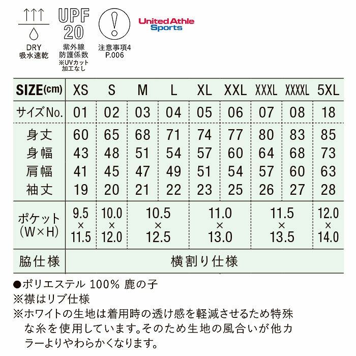 2023-01 4.7オンススペシャルドライカノコポロシャツ(ボタンダウン) (ポケット付) (ロープリード) UnitedAthle ユナイテッドアスレ 作業服 作業着 XS~5XL ポリエステル 100％
