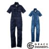 GE-655 デアリーウーマンツナギ（半袖） エスケープロダクト GRACE ENGINEER'S つなぎ服 オーバーオール ツナギ サロペット 作業服 作業着 5号～15号 綿 68%・ポリエステル 30%・ポリウレタン 2%