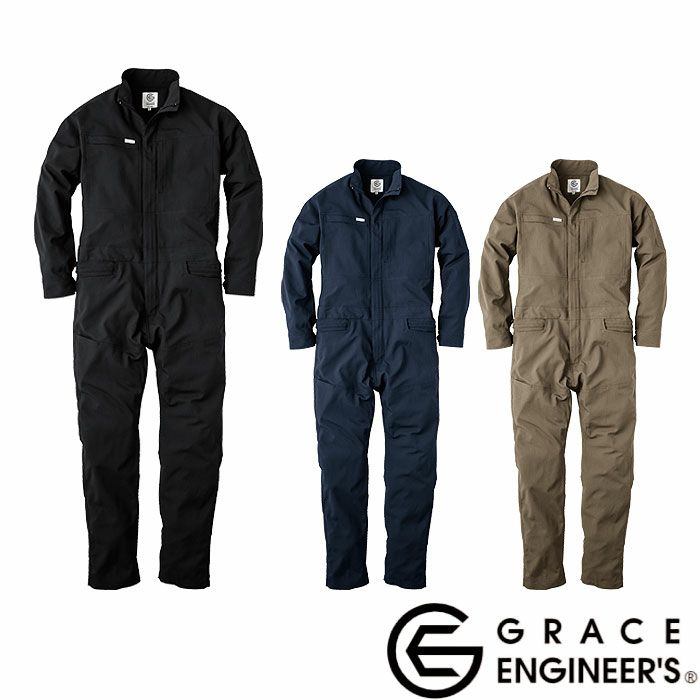 GE-677 グリッドエアーツナギ エスケープロダクト GRACE ENGINEER'S つなぎ服 オーバーオール ツナギ サロペット 作業服 作業着 S～5L ポリエステル 100%