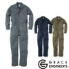 GE-527 シャドーストライプ・サマー長袖ツナギ エスケープロダクト GRACE ENGINEER'S つなぎ服 オーバーオール ツナギ サロペット 作業服 作業着 S～5L 綿 65%・ポリエステル 35%