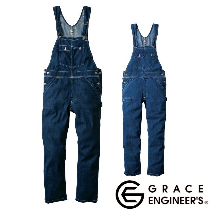 GE-690 ベーシックサロペット エスケープロダクト GRACE ENGINEER'S つなぎ服 オーバーオール ツナギ サロペット 作業服 作業着 SS～5L 綿 100%