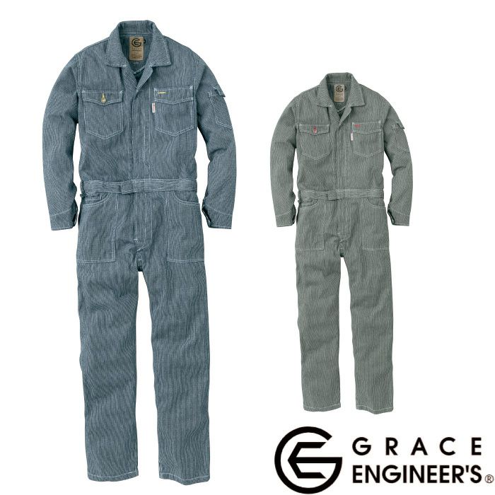 GE-105 長袖ツナギ エスケープロダクト GRACE ENGINEER'S つなぎ服 オーバーオール ツナギ サロペット 作業服 作業着 S～5L、5号～13号、100～150 綿 100%