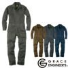 GE-430 メランジ調ワンプリーツ長袖ツナギ エスケープロダクト GRACE ENGINEER'S つなぎ服 オーバーオール ツナギ サロペット 作業服 作業着 SS～5L ポリエステル 65%・綿 35%