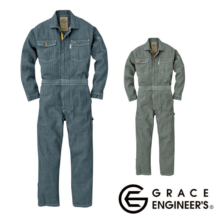 GE-106 長袖ツナギ エスケープロダクト GRACE ENGINEER'S つなぎ服 オーバーオール ツナギ サロペット 作業服 作業着  綿 100%