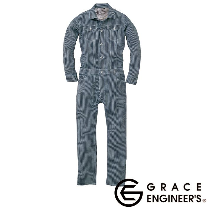 GE-305 長袖ツナギ エスケープロダクト GRACE ENGINEER'S つなぎ服 オーバーオール ツナギ サロペット 作業服 作業着  綿 100%