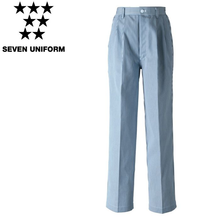 BL1474 ツータックパンツ［脇ゴム入］ SEVEN UNIFORM セブンユニフォーム S～6L 先染めデニム ポリエステル80%・綿20%