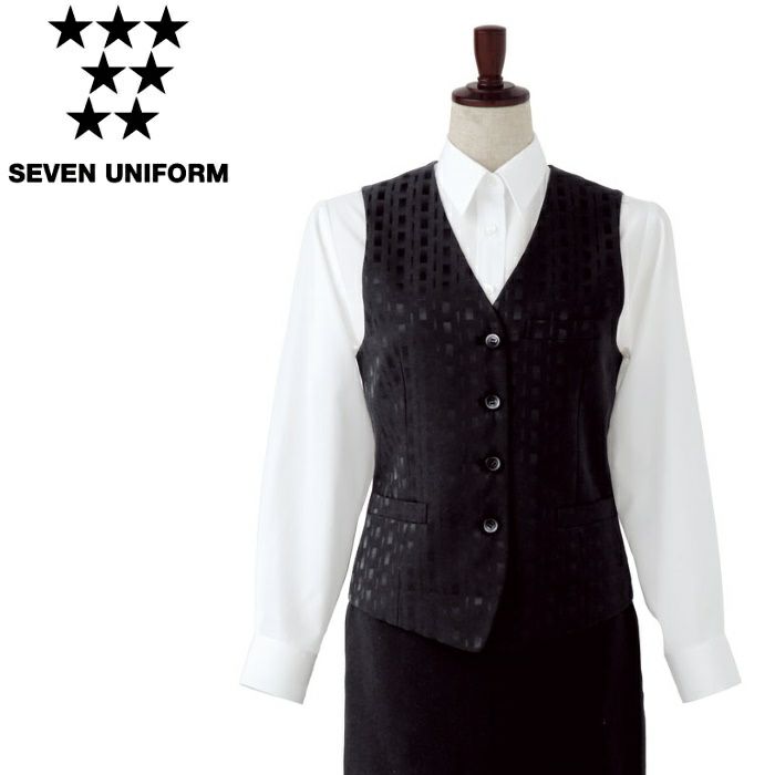 EJ3346 ベスト SEVEN UNIFORM セブンユニフォーム 7～15 ジャガード 綿50%・ポリエステル50%