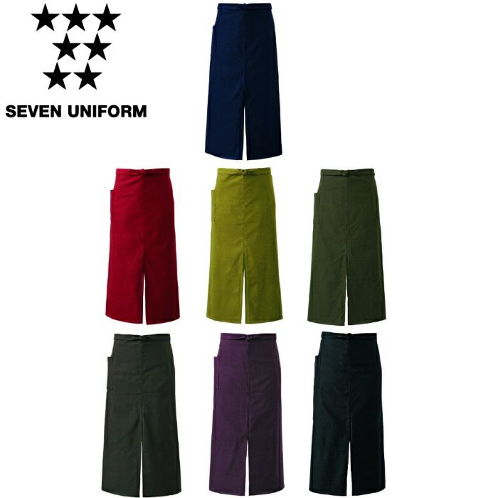 ET3476 エプロン SEVEN UNIFORM セブンユニフォーム フリー ライトキャンバス 綿49%・ポリエステル33%・麻18%