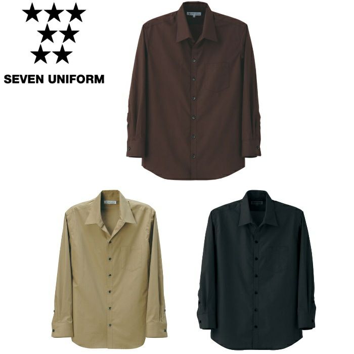 CH4414 スキッパーカラーシャツ SEVEN UNIFORM セブンユニフォーム S～3L ブロード ポリエステル65%・綿35%