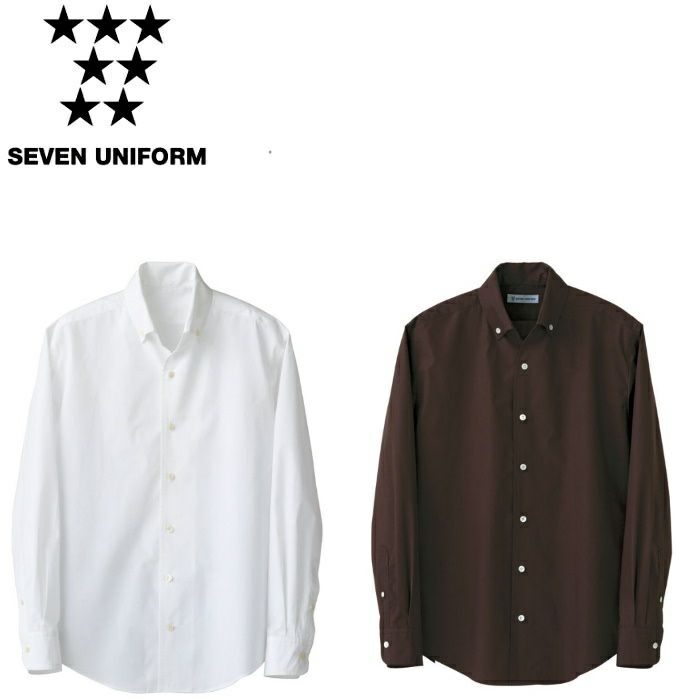 CH4424 スキッパーボタンダウンシャツ SEVEN UNIFORM セブンユニフォーム S～3L ブロード ポリエステル65%・綿35%