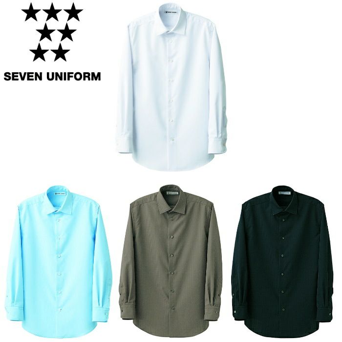 CH4488 シャツ SEVEN UNIFORM セブンユニフォーム S～3L ストライプドビー ポリエステル90%・綿10%