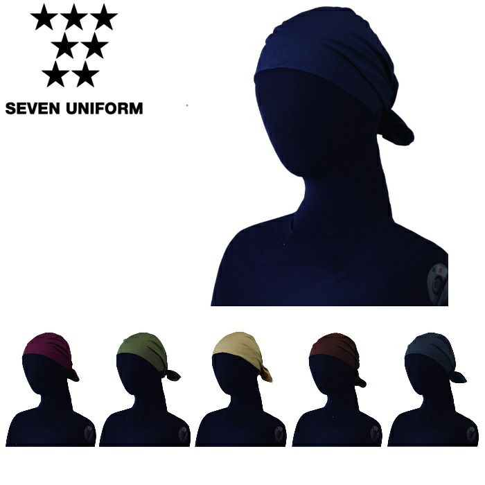 JY4731 バンダナキャップ［後ゴム入］ SEVEN UNIFORM セブンユニフォーム フリー すだれ織 ポリエステル50%・綿50%