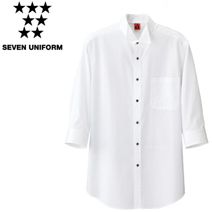 QH7353 7分袖ウイングカラーシャツ SEVEN UNIFORM セブンユニフォーム S～4L ブロード 綿100%