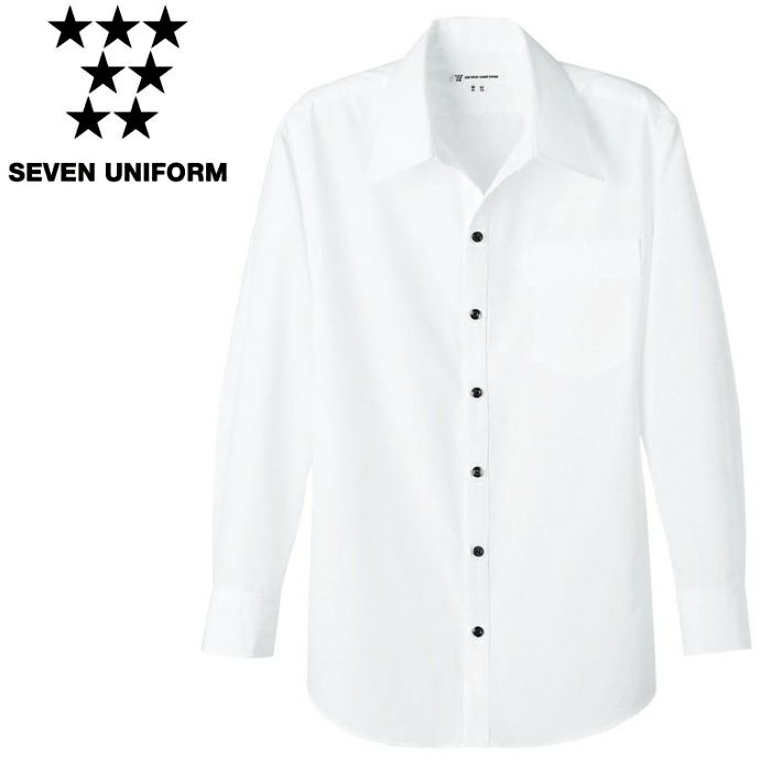 WH7612 スキッパーカラーシャツ SEVEN UNIFORM セブンユニフォーム S～3L ブロード ポリエステル65%・綿35%