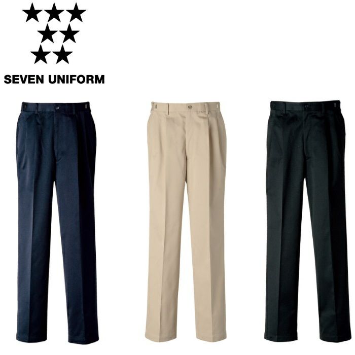 UL7710 チノパンツ［アジャスター付］ SEVEN UNIFORM セブンユニフォーム S～7L ツイル ポリエステル65%・綿35%