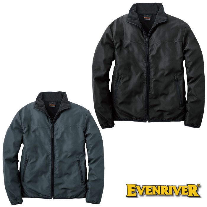 R007 フルジップマイクロジャケット EVENRIVER イーブンリバー 秋冬作業服 作業着 M～3L ポリエステル100％