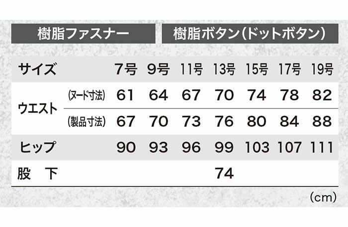 1779 レディスラットズボン XEBEC ジーベック 春夏作業服 作業着 7～19号 ポリエステル75％・綿25％ エコストレッチリップ
