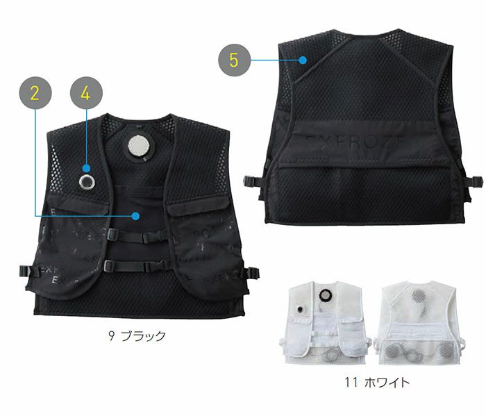 EF92472 フローズンベスト ペルチェデバイス3個搭載 SUN-S サンエス 春夏作業服 ペルチェ素子