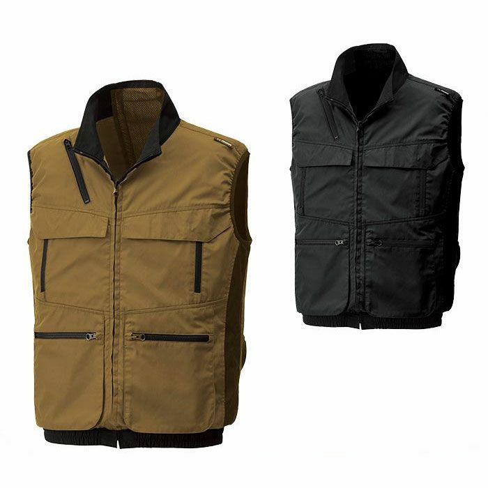 KF92132 ベスト サンエス SUN-S 空調風神服専用 春夏 作業服 作業着 M～5L ポリエステル75％・綿25％ ブロード