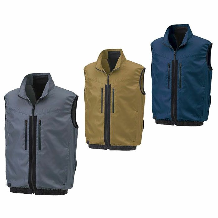 KF92122 ベスト サンエス SUN-S 空調風神服専用 春夏 作業服 作業着 M～5L ポリエステル100％ ドビー