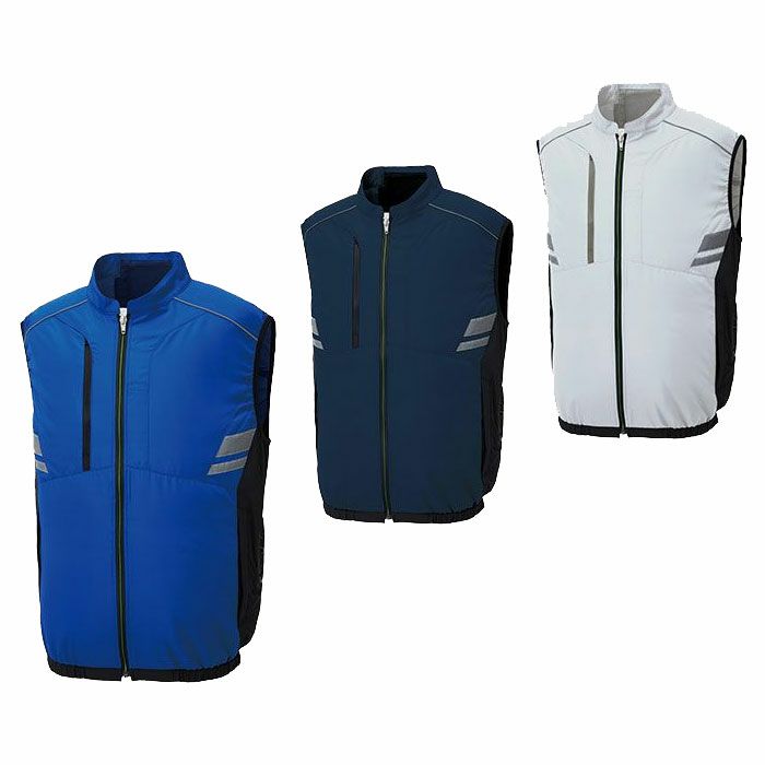 KF92322 ベスト サンエス SUN-S 空調風神服専用 春夏 作業服 作業着 M～5L ポリエステル100％ タフタ