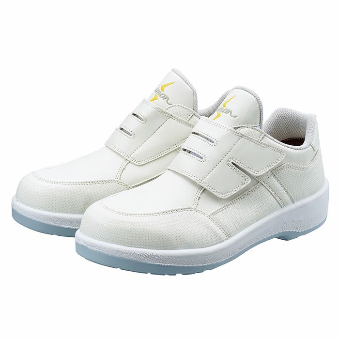8818N 白 静電靴 Simon シモン 安全靴・安全スニーカー 制電靴 耐滑 22.0cm～30.0cm
