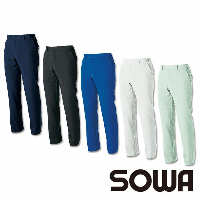 969-99 スラックス ノータック 脇ゴム 桑和 SOWA 春夏 作業服 作業着 GS～G3L S～6L ポリエステル90％・綿10％ サマー裏綿