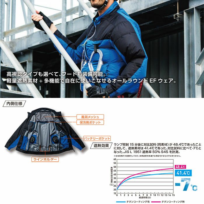 7369-00 長袖EFブルゾン 桑和 SOWA 春夏作業服 作業着 S～8L ポリエステル100％