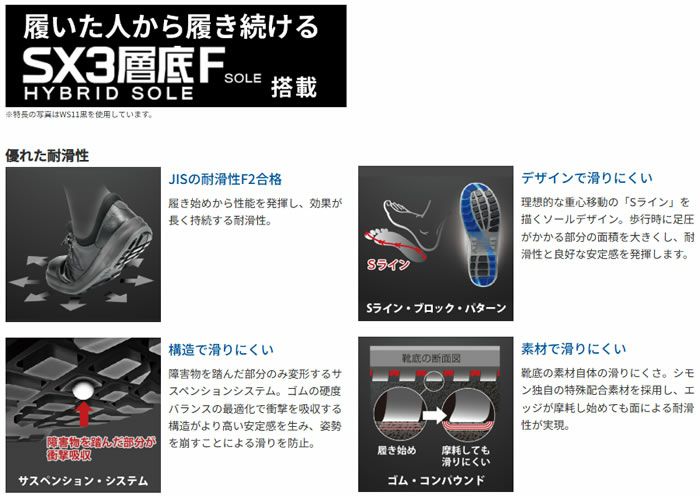 SL22-BL 黒/ブルー 中編上靴 Simon シモン 安全靴・安全中編上げ 23.5cm～28.0cm