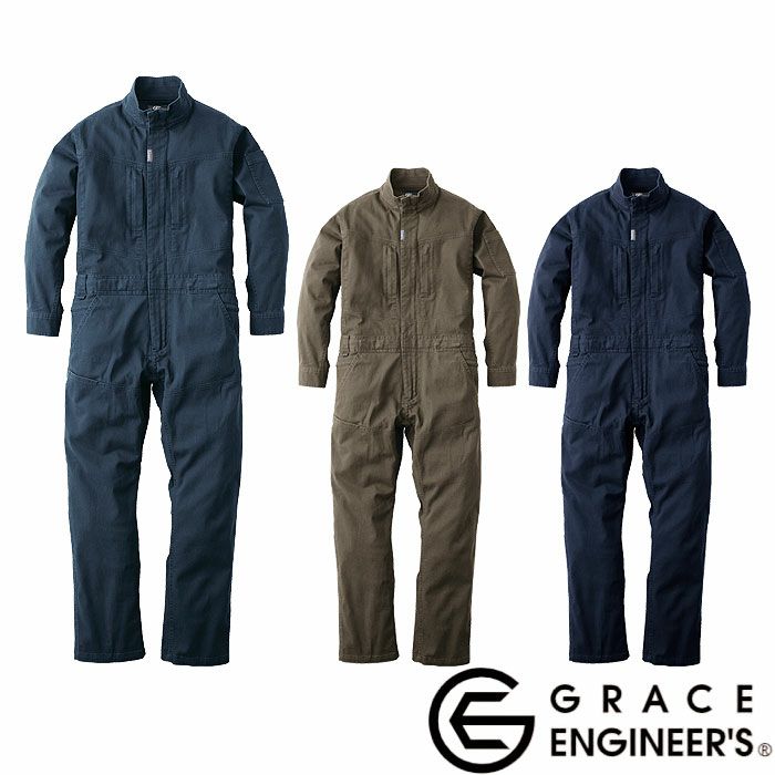 GE-790 フレックスコットンツナギ エスケープロダクト GRACE ENGINEER'S つなぎ服 オーバーオール ツナギ サロペット 作業服 作業着 SS～5L 綿97％・ポリウレタン3％