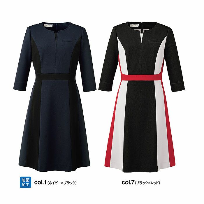 WN54W ワンピース 神馬本店 selectstage MIKATA 事務服 制服 5号～15号 ポリエステル100％ エコツイルニット