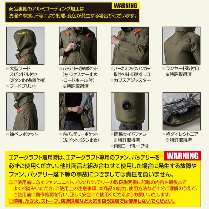 AC2061 エアークラフトACブルゾン ユニセックス BURTLE バートル 春夏作業服 作業着 ファン付き作業服 S～3XL ポリエステル100％ マイクロソフトシェル