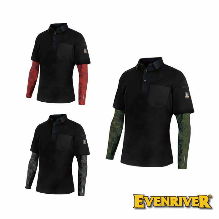 HY09L フェイクレイヤードドライポロシャツ EVENRIVER イーブンリバー M～3L ポリエステル100％