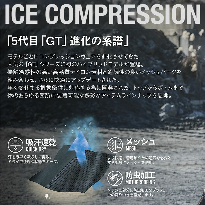 GTE06 アイスコンプレッションロングTシャツ EVENRIVER イーブンリバー 春夏 作業服 作業着 M～3L ナイロン75％・ポリウレタン25％