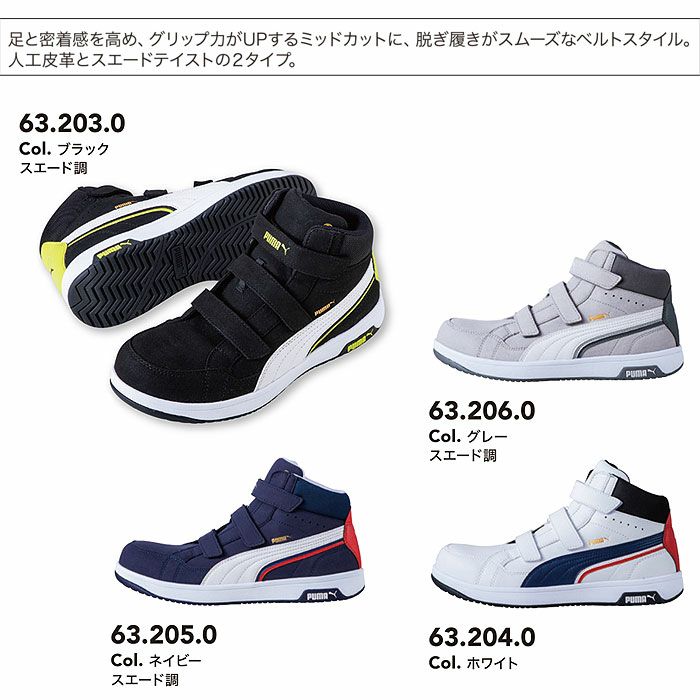 AIRTWIST2.0 MID H&L セーフティーシューズ PUMA プーマ エアツイスト2.0 安全靴 安全スニーカー ミッドカット ミドルカット 25.0cm～28.0cm