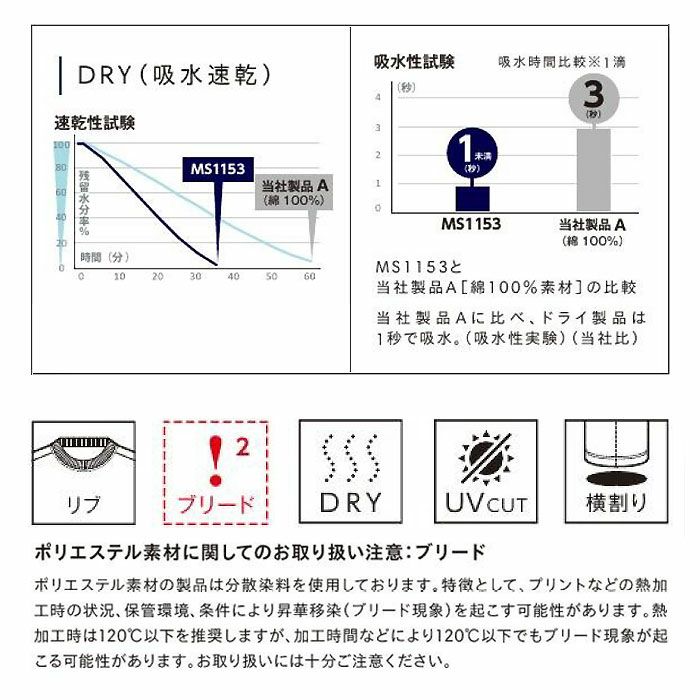 MS1153 ドライTシャツ LIFEMAX BONMAX 作業服 作業着 カジュアルウェア XS～XXXXL(4XL) ポリエステル100％ メッシュ