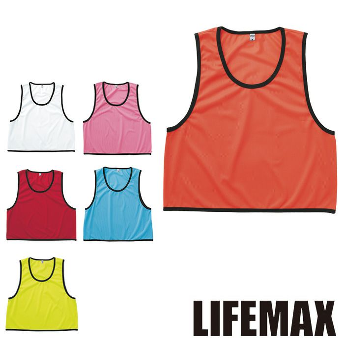 MK7102 ビブス LIFEMAX BONMAX 作業服 作業着 カジュアルウェア Jr.F～XXL ポリエステル100％ メッシュ