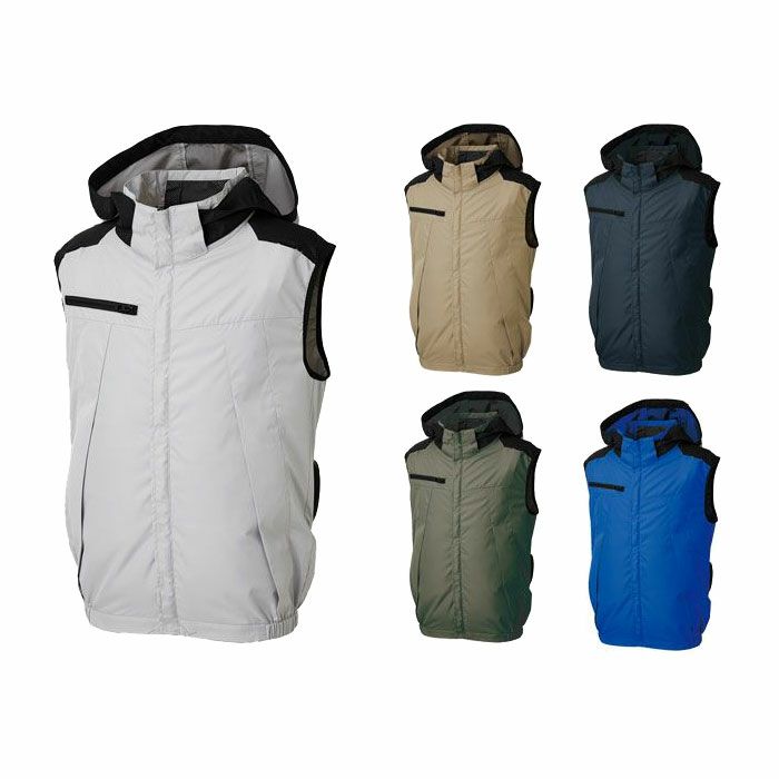 KF92502 チタン加工ベスト フルハーネス対応 サンエス SUN-S 空調風神服専用 春夏 作業服 作業着 S～5L ポリエステル100％