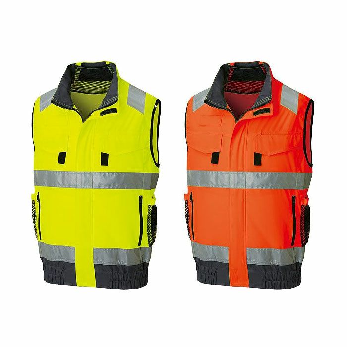 KF92522G フルハーネス対応Hi-Visベスト サンエス SUN-S 空調風神服専用 春夏 作業服 作業着 S～6L ポリエステル100％