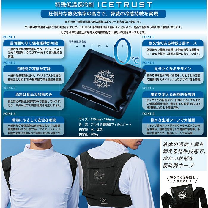 KF99110 保冷ベスト 保冷剤1個＋結露防止用カバー付き SUN-S サンエス 春夏 作業服 F ポリエステル95％・ポリウレタン5％