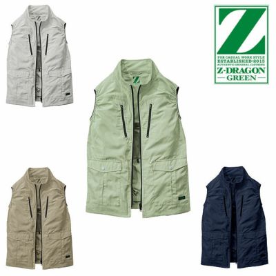 74290 空調服Ⓡベスト 自重堂 Z-DRAGON GREEN 春夏 作業服