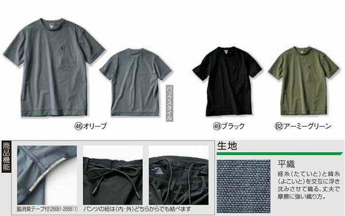 266811 半袖Tシャツ kurodaruma クロダルマ ニット素材 S～5L ナイロン92％・ポリウレタン8％