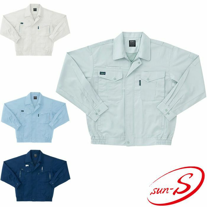 WA14101R 長袖ブルゾン SUN-S サンエス 春夏作業服 S～5L ポリエステル65％・綿35％ TCサマーツイル
