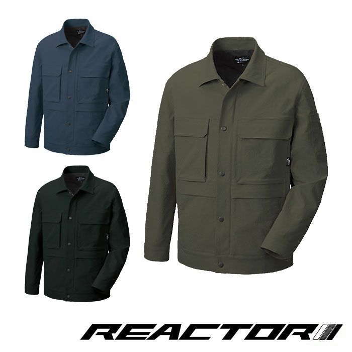 RE22511 長袖ブルゾン SUN-S サンエス REACTOR 作業服 作業着 オールシーズン S～5L ポリエステル99％・複合繊維1％ ポリエステルツイル