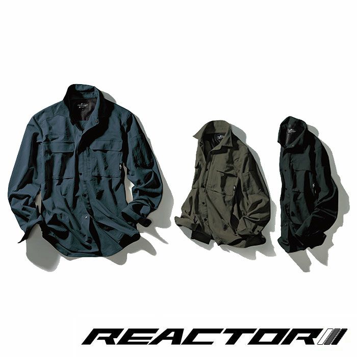 RE22519 長袖シャツ SUN-S サンエス REACTOR 作業服 作業着 オールシーズン S～5L ポリエステル99％・複合繊維1％ ポリエステルツイル